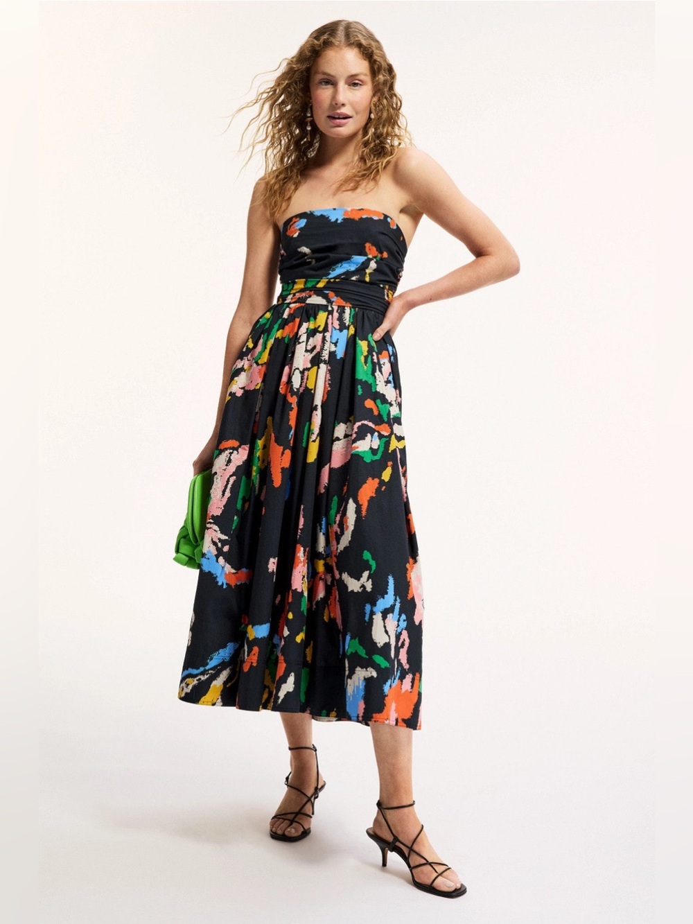 A.L.C. Tate Strapless Cotton Midi Dress, Size  00, $495